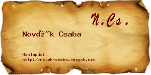 Novák Csaba névjegykártya