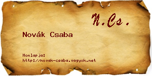 Novák Csaba névjegykártya